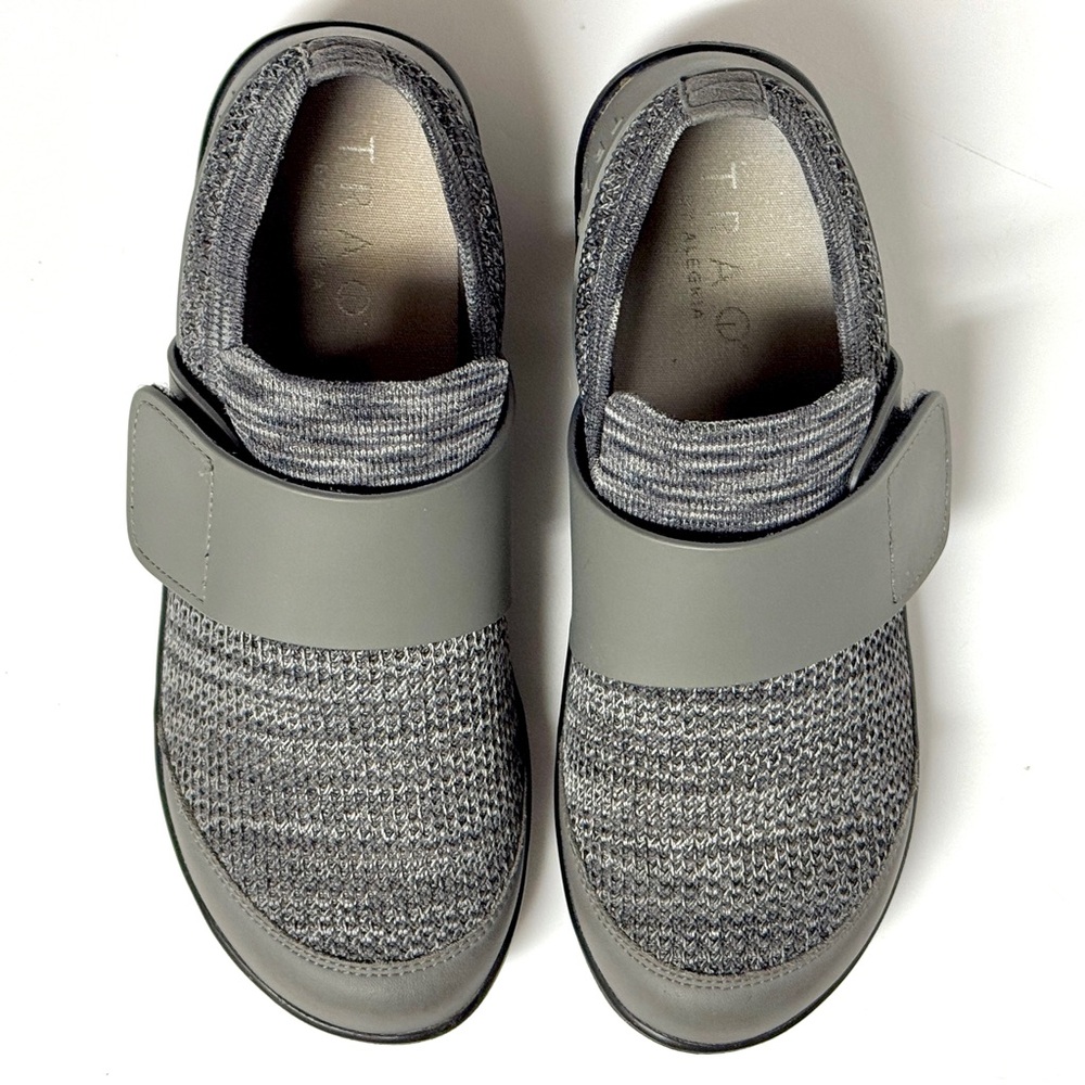 TRAQ by Alegria Womens 37 Qwik Sport Rocker Charcoal Gray Fabric Comfort Shoes - Picture 3 of 10